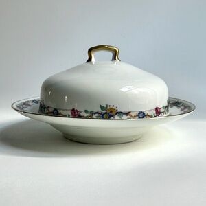Vintage Limoges Covered Porcelain Butter - Cheese Dish